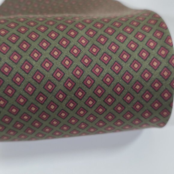 Polo Ralph Lauren Silk Tie Geo Print Preppy Office Hand Finished USA W 4" L 56" - Picture 13 of 15